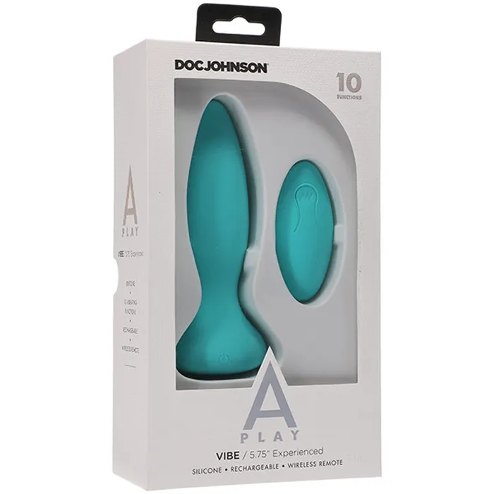 A-Play - Vibe - Experienced - Rechargeable Silicone Anal Plug with Remote | Doc Johnson Male Sex Toys