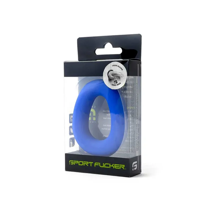 Anal | Sport Fucker - Hero - Elastische Cockring - Liquid Siliconen - Blauw - Sport Fucker