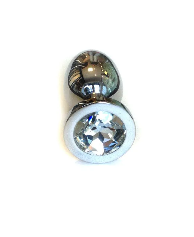 Buttplug RVS Met Transparant Kristal - Medium | Kiotos Male Sex Toys