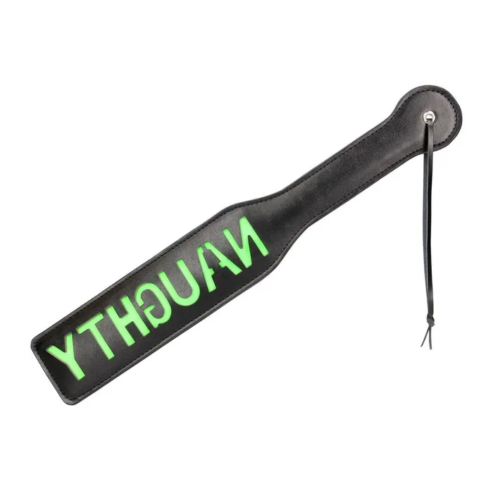 Dildos | ''Naughty'' Paddle - Glow in the Dark - Black/Neon Green - Ouch!