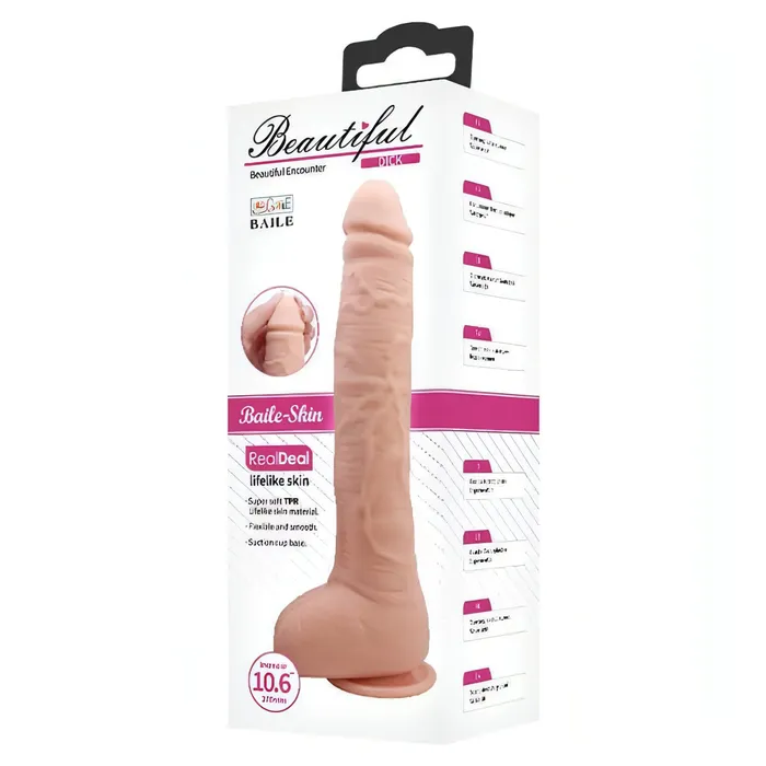 Female Sex Toys | Baile Fallo Super Realistico e Morbido con Ventosa - 27 cm, Rosa Carne