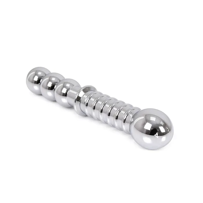 Kiotos Dildos | Kiotos Steel - Zware Metalen Dildo Met Ribbels 19 x 3,5 cm - aan beide Kanten te gebruiken