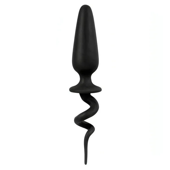 NMC Anal Plug anale in silicone con coda intrecciata Nero