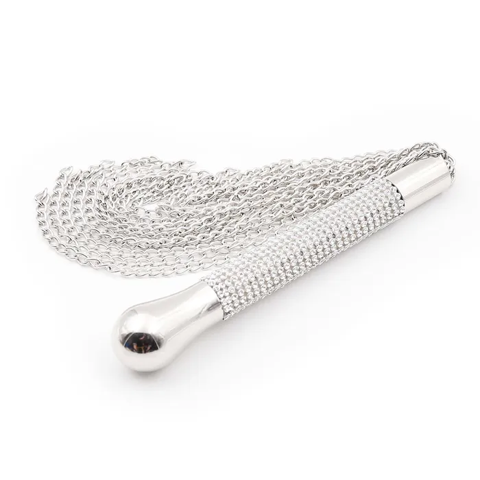 Vibrators | Smart Moves Smart Moves - Kettingen Flogger - Handvat Strass Steentjes  - 44 cm - Zilver