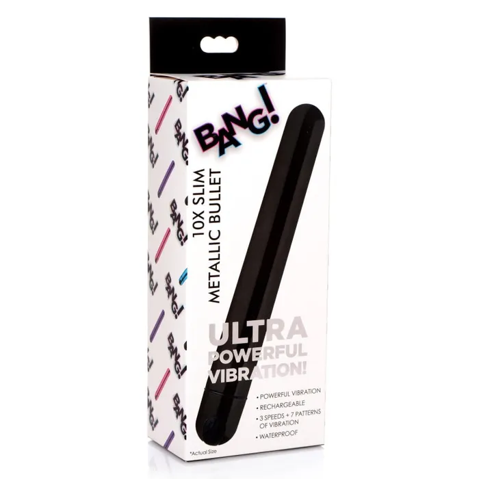 10x Slim Metallic Bullet - Black | Xr Brands Bang Vibrators