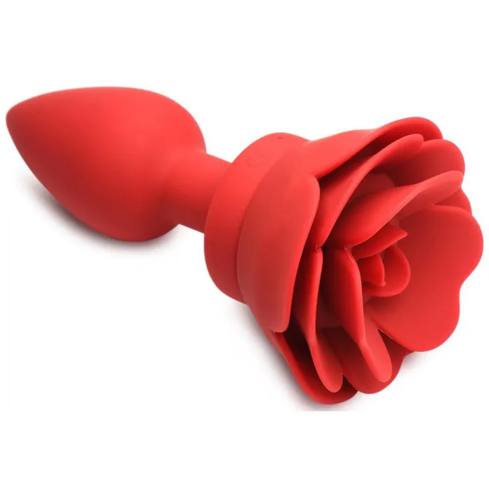 28x Silicone Vibrating Rose Anal Plug With Remote | XR Brands Male Sex Toys