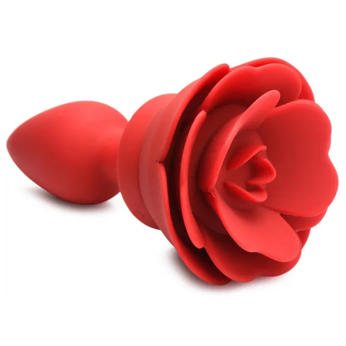 28x Silicone Vibrating Rose Anal Plug With Remote | XR Brands Male Sex Toys