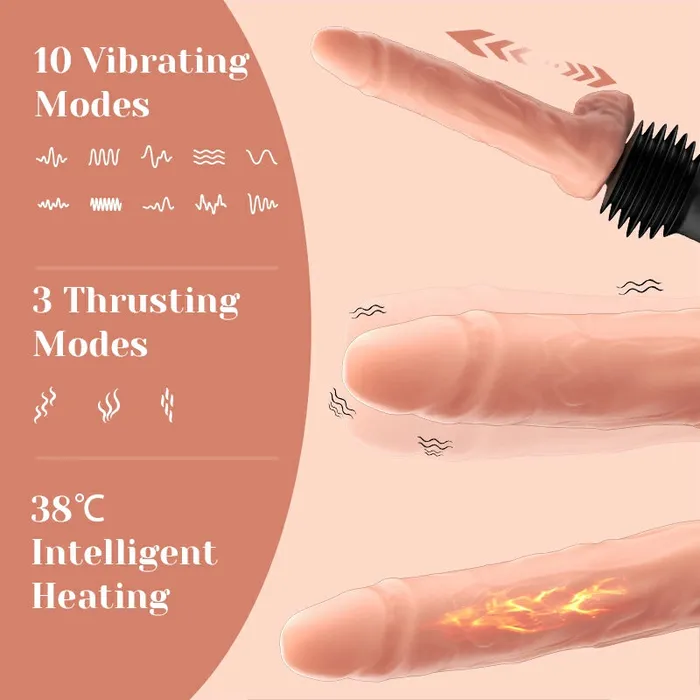 6 In 1 Thrusting Heating Sex Machine with Realistic Dildo | Lovetoyshub Female Sex Toys