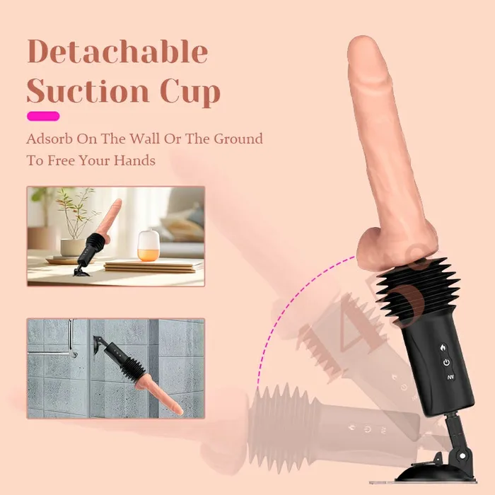 6 In 1 Thrusting Heating Sex Machine with Realistic Dildo | Lovetoyshub Female Sex Toys