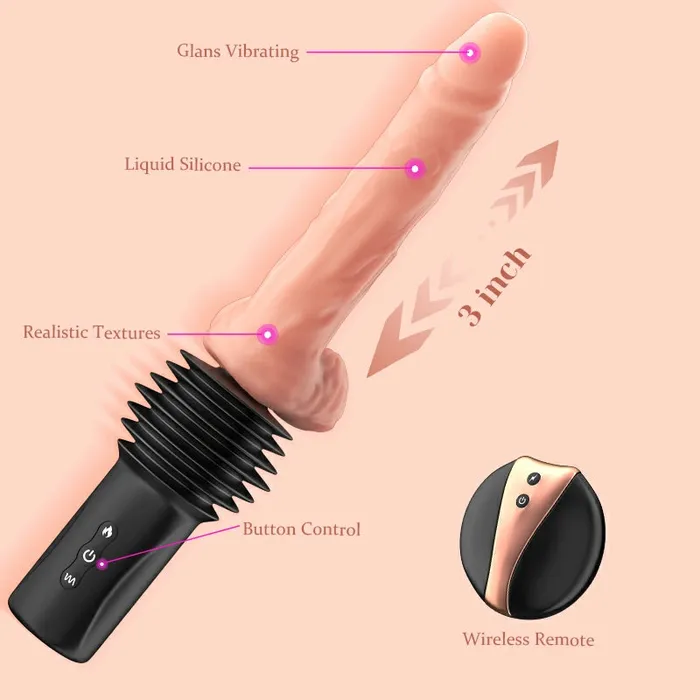 6 In 1 Thrusting Heating Sex Machine with Realistic Dildo | Lovetoyshub Female Sex Toys