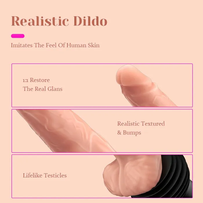 6 In 1 Thrusting Heating Sex Machine with Realistic Dildo | Lovetoyshub Female Sex Toys