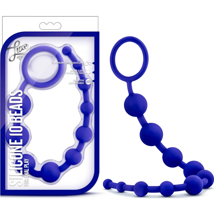 Anal Luxe Luxe Silicone 10 Beads Indigo