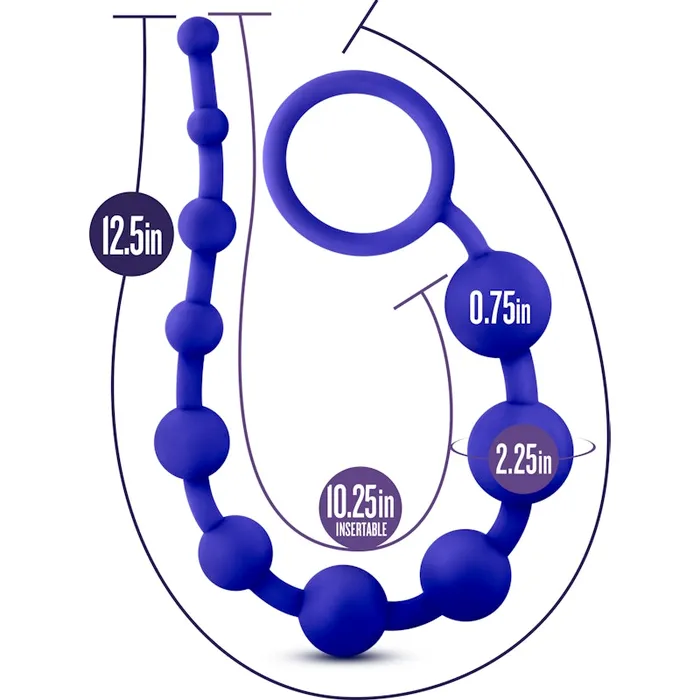 Anal | Luxe Luxe Silicone 10 Beads Indigo