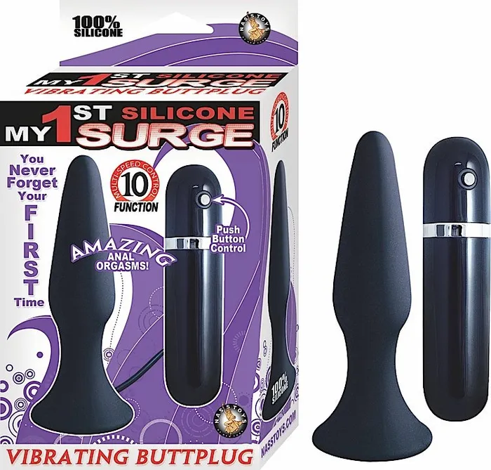 Anal Nasstoys My First Silicone Vib Butt Plug Black