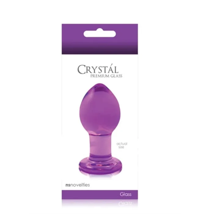 Anal nsnovelties Crystal Premium Glass Plug Medium Clear Purple