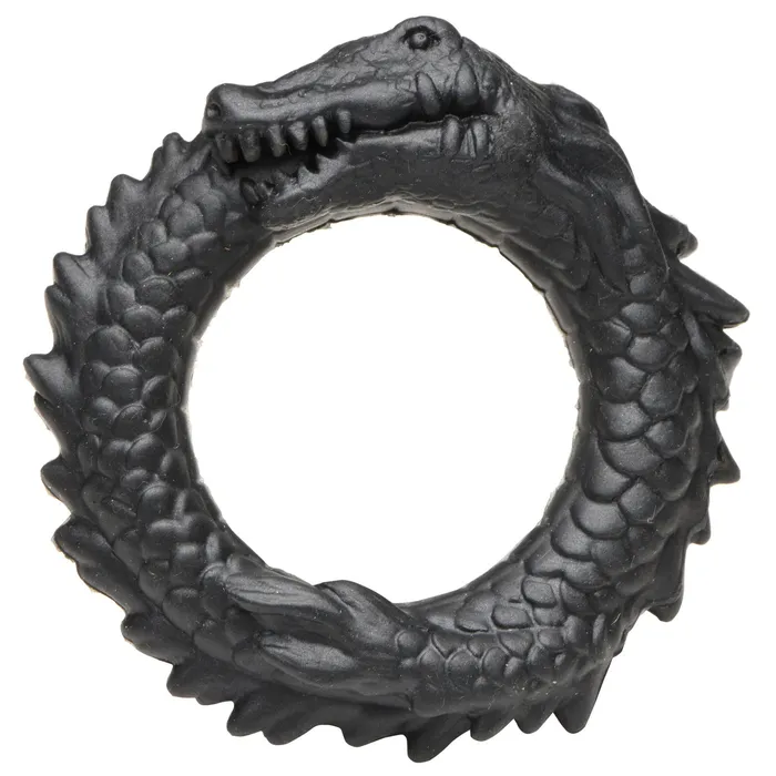 Anal XR Brands Creature Cocks Black Caiman Silicone Cock Ring Black