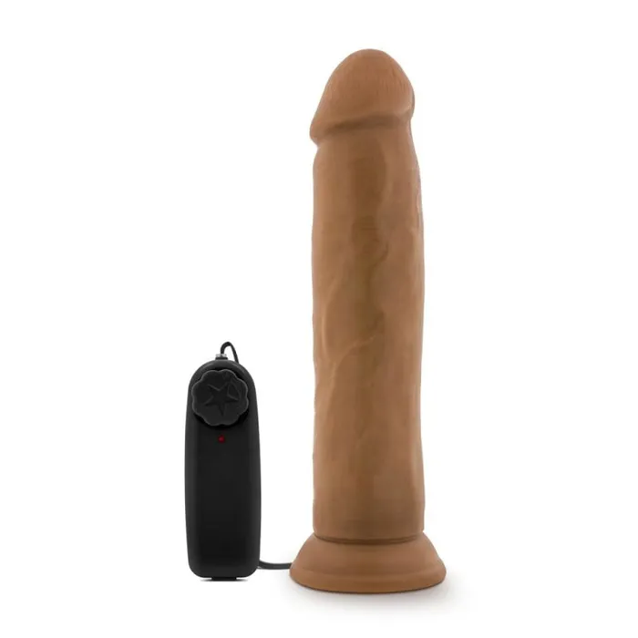 Blush Novelties Female Sex Toys Dr Skin Dr Throb 95 Inch Vibrating Realistic Cock With Suction Cup Mocha