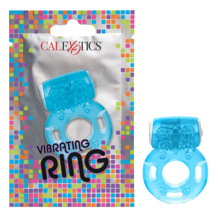 Calexotics Male Sex Toys | Foil Pack Vibrating Ring - Blue