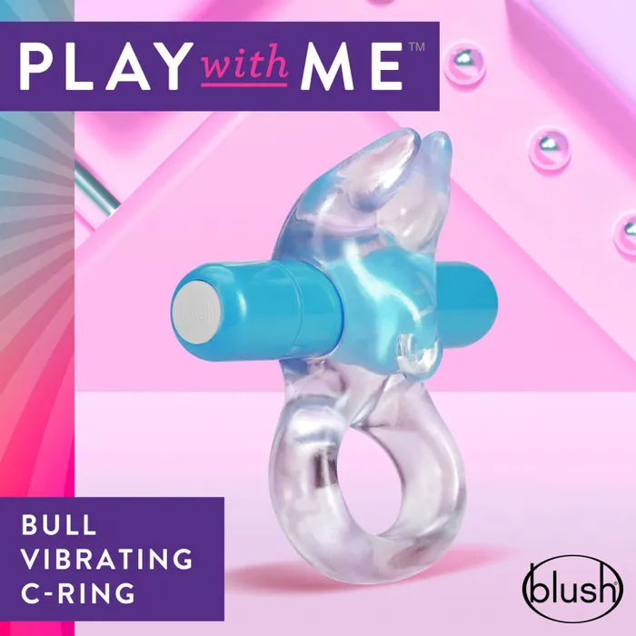 Couples | Play With Me   Bull Vibrating C-Ring - Blue - Blush Novelties