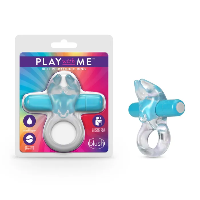 Couples | Play With Me   Bull Vibrating C-Ring - Blue - Blush Novelties