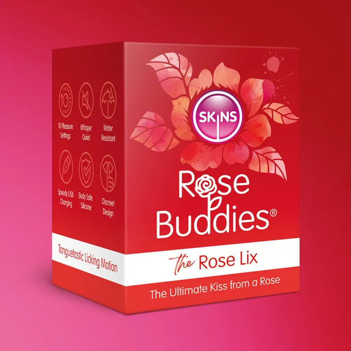 Creative Conceptions Vibrators | Skins Rose Buddies - The Rose Lix - Red USB Rechargeable Flicking Rose Stimulator