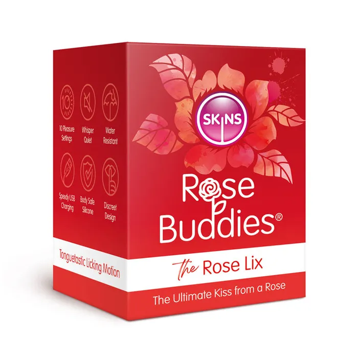 Creative Conceptions Vibrators | Skins Rose Buddies - The Rose Lix - Red USB Rechargeable Flicking Rose Stimulator