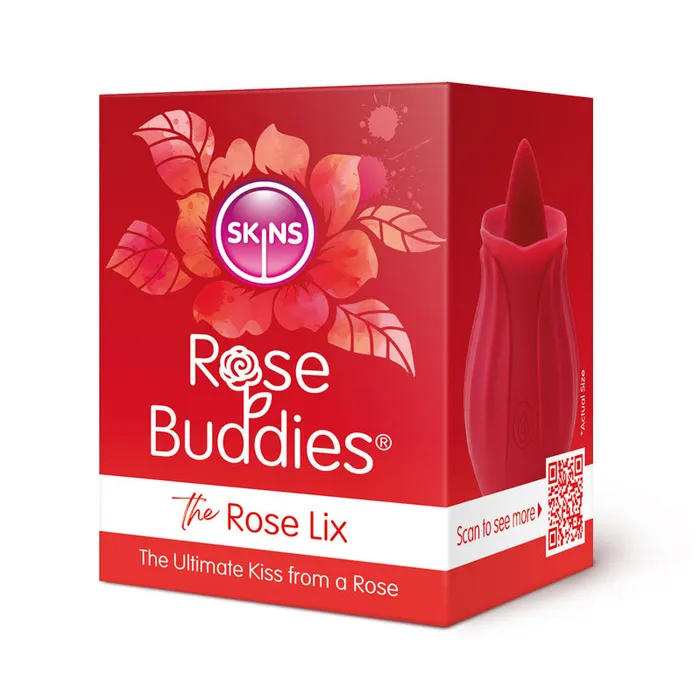 Creative Conceptions Vibrators | Skins Rose Buddies - The Rose Lix - Red USB Rechargeable Flicking Rose Stimulator