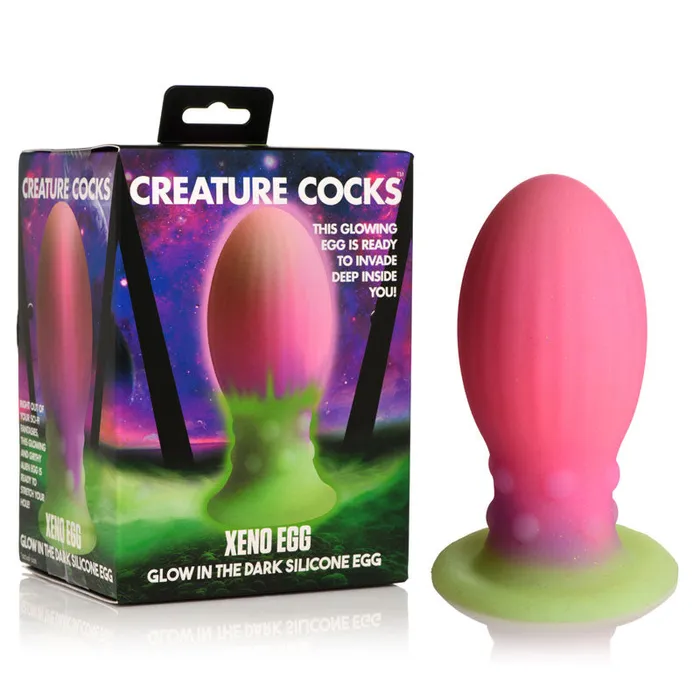 Creature Cocks Xeno Egg Glow in Dark Pink 133 cm Large Fantasy Plug XR Brands Anal