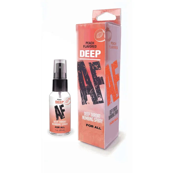 Deep Af Numbing Throat Spray 1 Oz - Peach | Little Genie Male Sex Toys