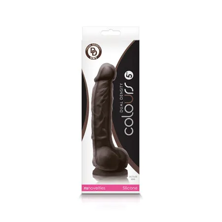 Dildos Colours Dual Density 5 in Dildo Dark Brown NS Novelties