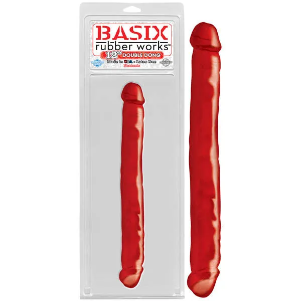 Dildos Pipedream Basix Rubber Works 12 Double Dong Red 305 cm 12 Double Dong