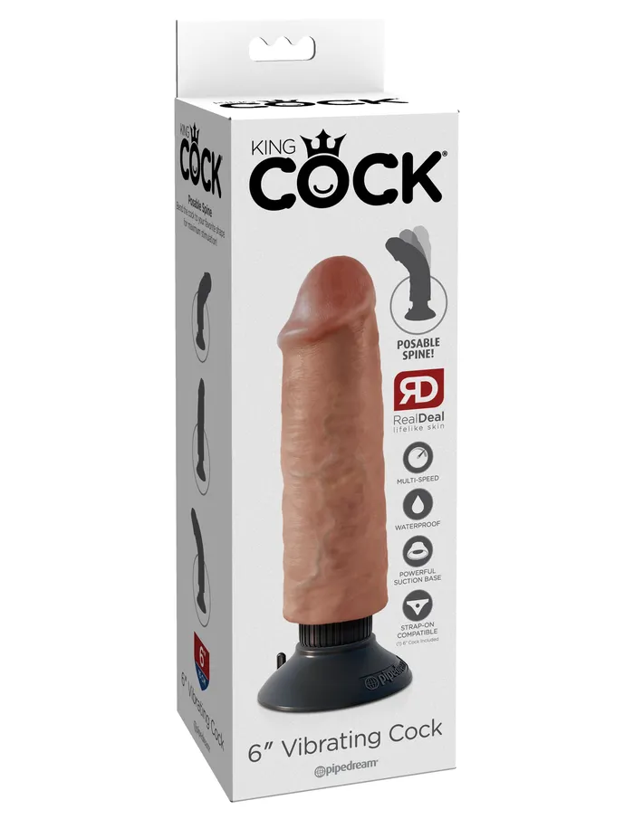 Dildos Pipedreams King Cock 6 Vibrating Cock Tan