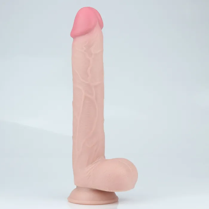 Dildos Voodoo Toys Get Lucky 11 Inch Real Skin Dildo Tan