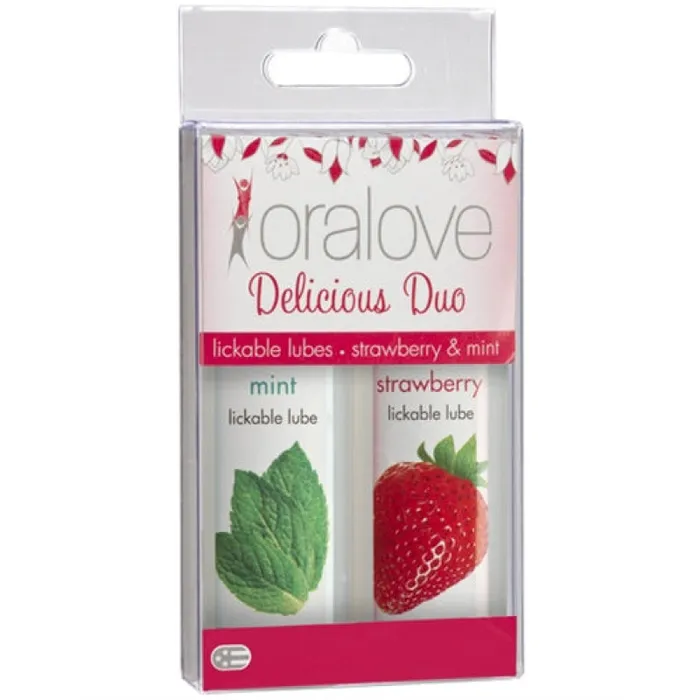 Doc Johnson Vibrators Oral Love Dynamic Duo Strawberry and Mint