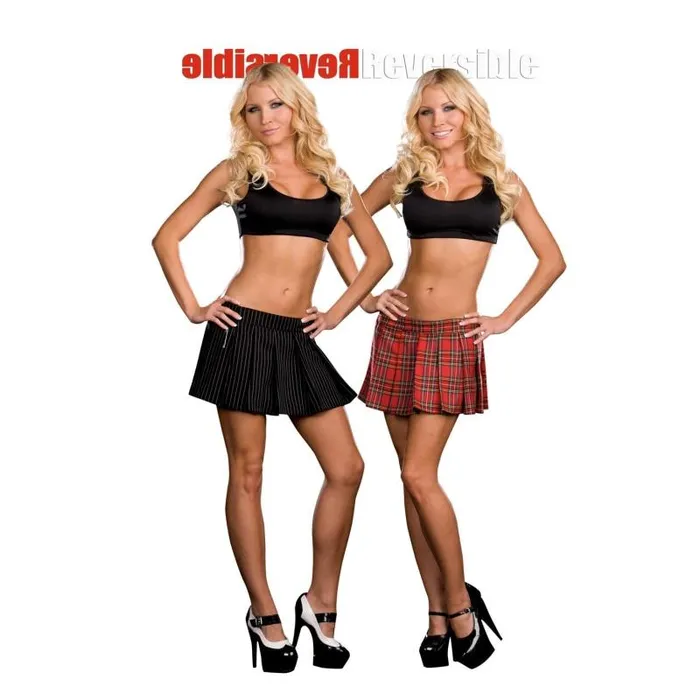 Dreamgirl Reversible School Girl Gangster Skirt Multi Medium Dreamgirl Anal