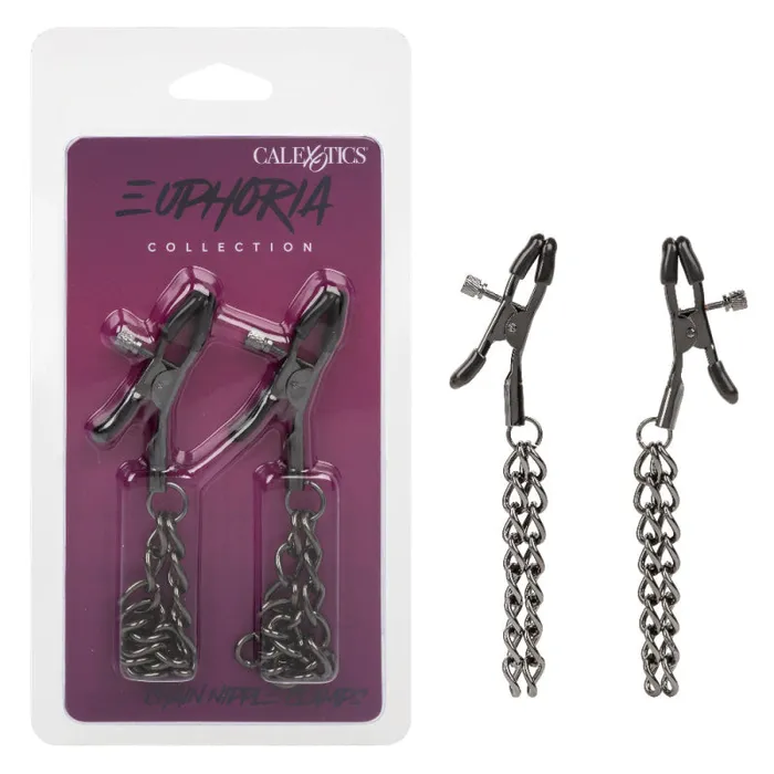 Euphoria Collection Chain Nipple Clamps Black Calexotics Anal