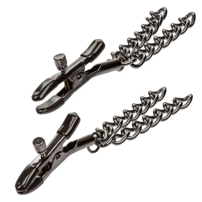 Euphoria Collection Chain Nipple Clamps - Black | Calexotics Anal