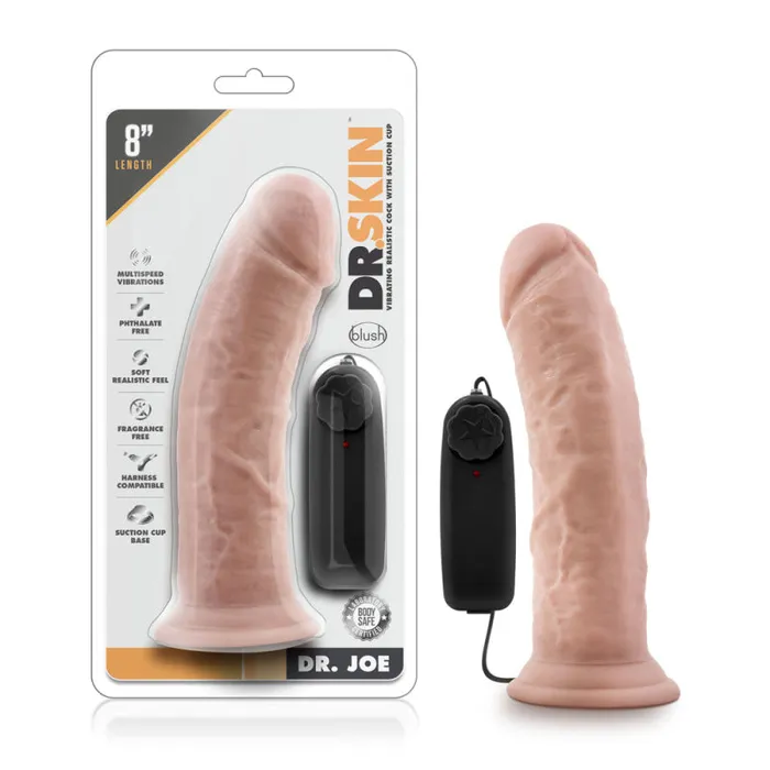 Female Sex Toys | Blush Novelties Dr. Skin - Dr. Joe - 8 Inch Vibrating Cock With  Suction Cup - Vanilla