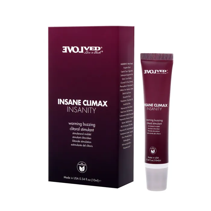 Female Sex Toys Evolved INSANE CLIMAX INSANITY Warming Buzzing Clitoral Stimulation Gel 10 ml Evolved