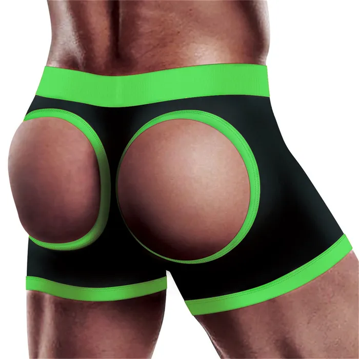 Get Lucky Strap-on Boxer Shorts - Xlarge/xxlarge - Black/green | Voodoo Toys Female Sex Toys