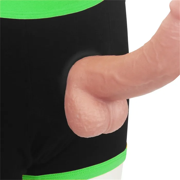 Get Lucky Strap-on Boxer Shorts - Xlarge/xxlarge - Black/green | Voodoo Toys Female Sex Toys