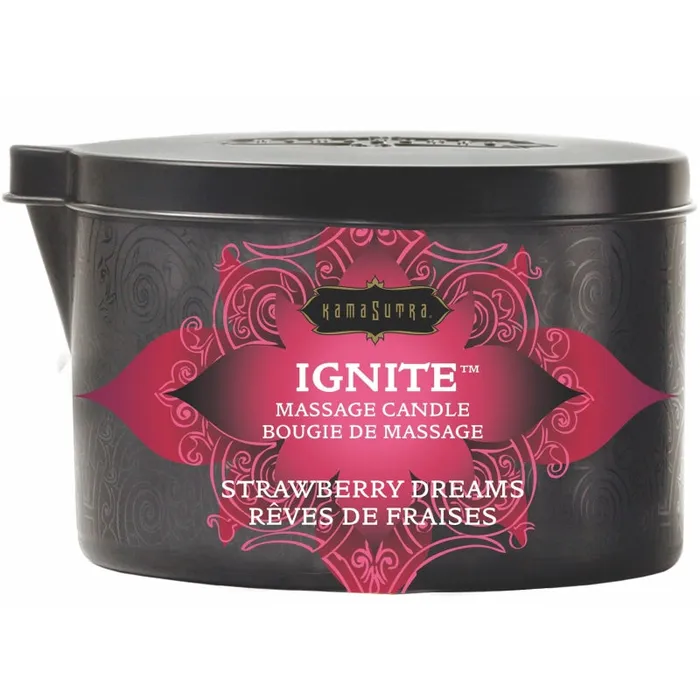 Ignite Strawberry Dreams Massage Candle 6 Oz Kama Sutra Couples