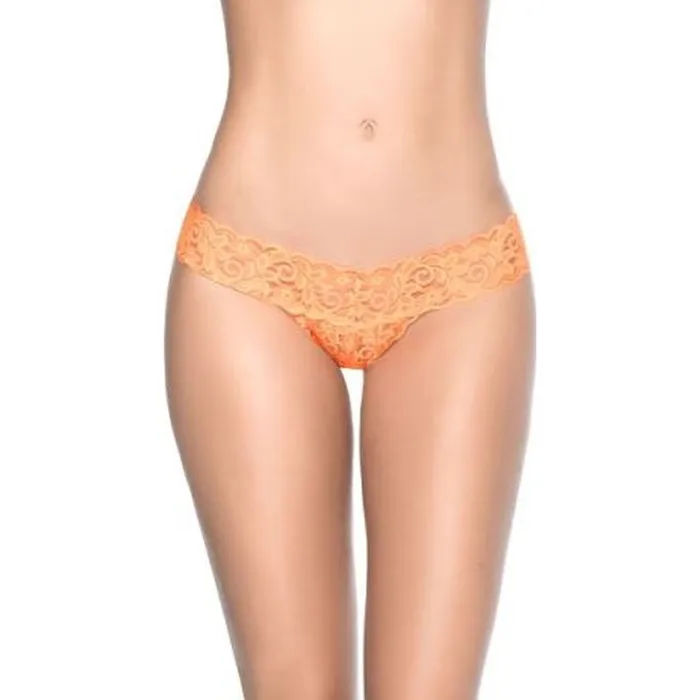 Lace V Back Thong Orange Mapale Teddies And Bodies