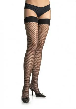 Leg Avenue Spandex Industrial Net Thigh Highs Black Anal