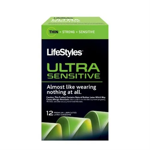 Lifestyles Ultra Sensitive 12 Pack Lifestyle Condoms Female Sex Toys