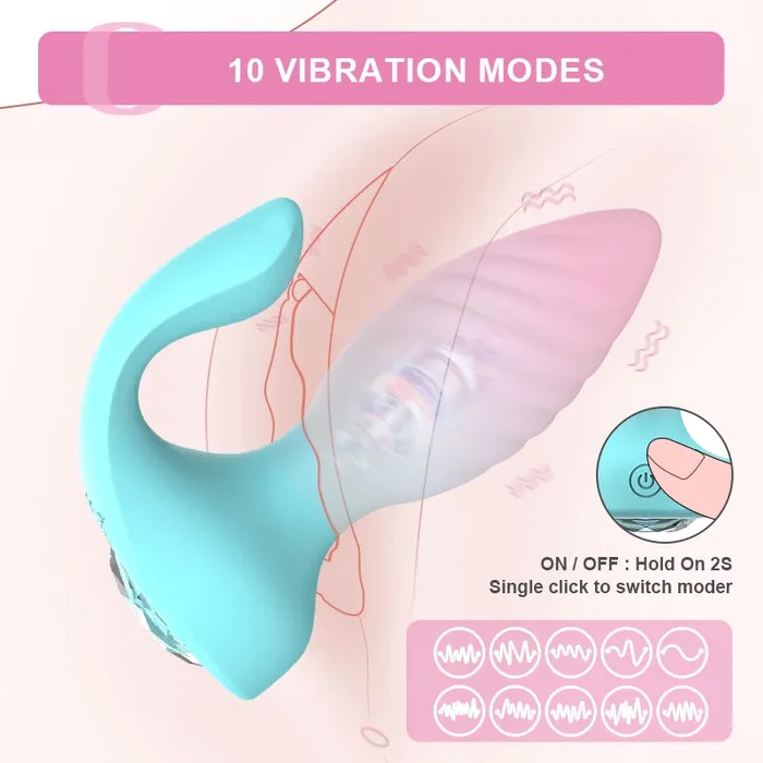 Lovetoyshub 2 In 1 Butt Plug 10 Vibration Remote Control Anal Clitoris Stimulator | Anal