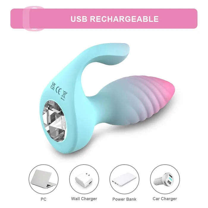 Lovetoyshub 2 In 1 Butt Plug 10 Vibration Remote Control Anal Clitoris Stimulator | Anal