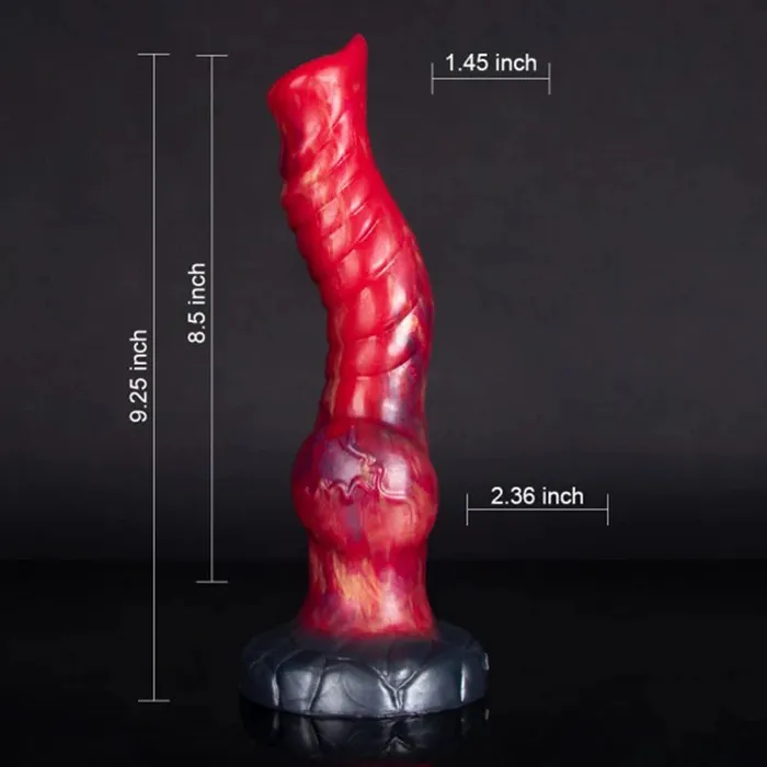 Lovetoyshub Dildos | 9.25Inch Mixed Color Silicone Wolf Dog Knot Dildo