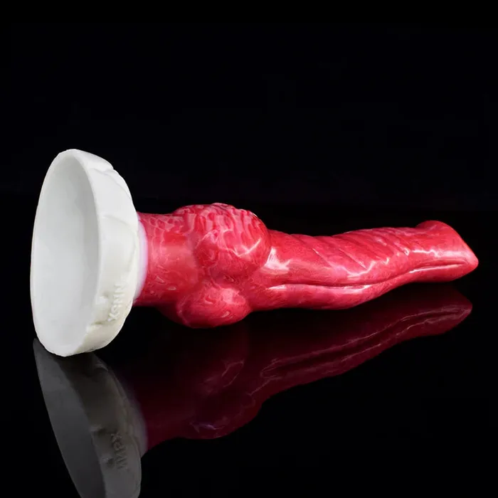 Lovetoyshub Dildos | 9.25Inch Mixed Color Silicone Wolf Dog Knot Dildo