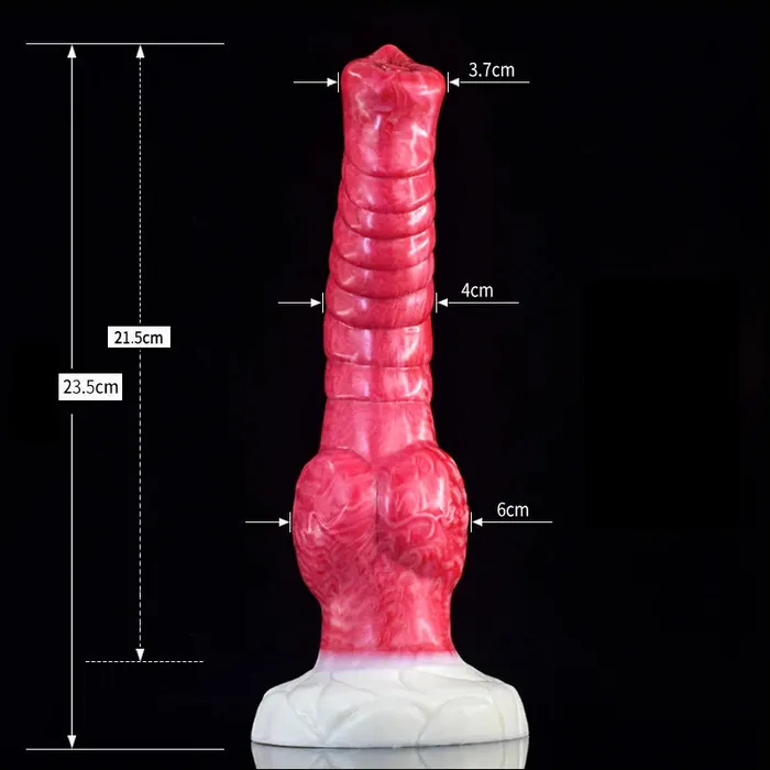 Lovetoyshub Dildos | 9.25Inch Mixed Color Silicone Wolf Dog Knot Dildo